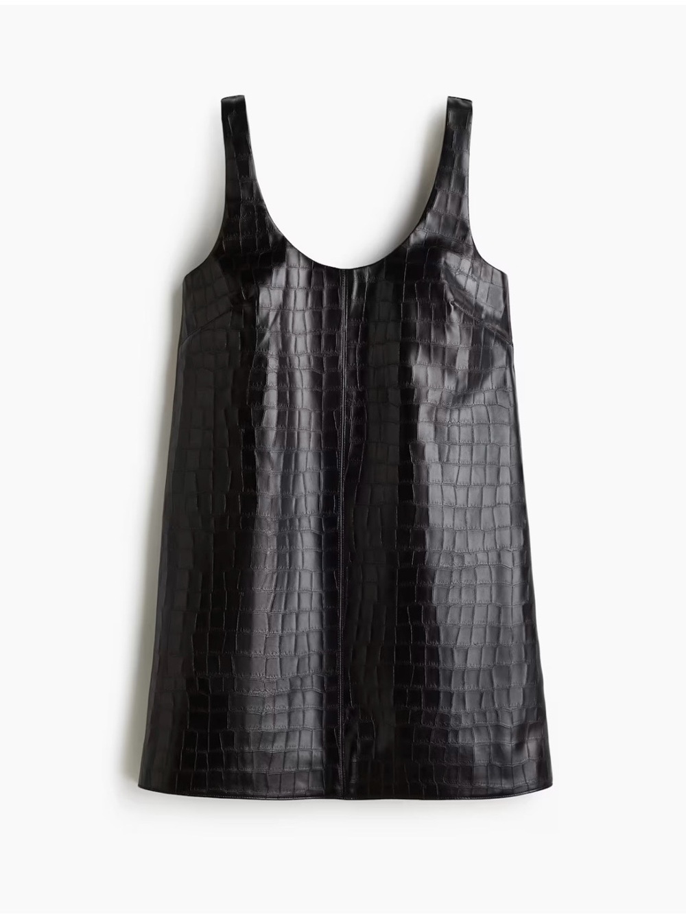Divided Black Croc-Embossed Faux Leather Mini Dress